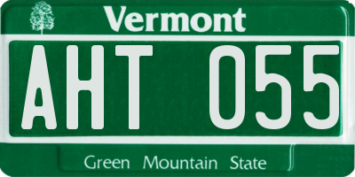 VT license plate AHT055