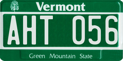 VT license plate AHT056