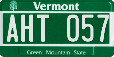 VT license plate AHT057