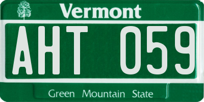 VT license plate AHT059