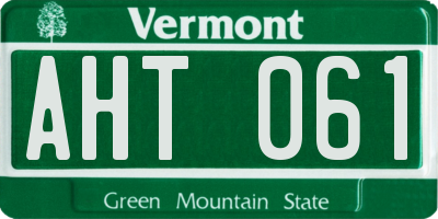 VT license plate AHT061