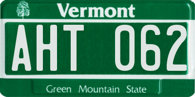 VT license plate AHT062