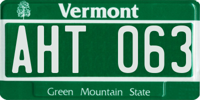 VT license plate AHT063