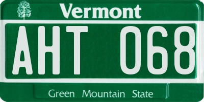VT license plate AHT068