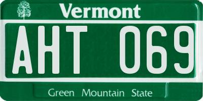 VT license plate AHT069