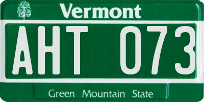 VT license plate AHT073