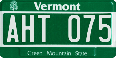 VT license plate AHT075