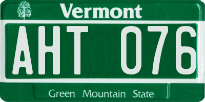 VT license plate AHT076