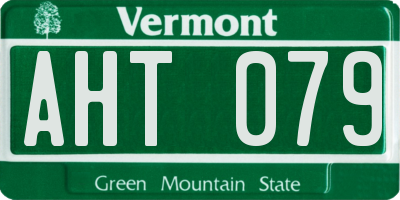 VT license plate AHT079