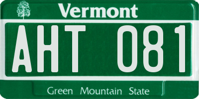 VT license plate AHT081