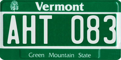 VT license plate AHT083
