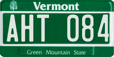 VT license plate AHT084