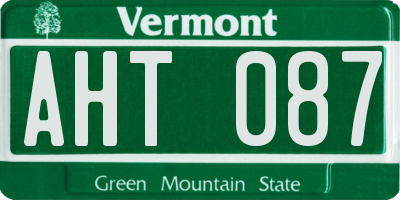 VT license plate AHT087