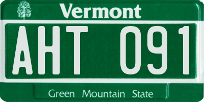 VT license plate AHT091