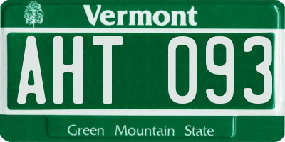 VT license plate AHT093