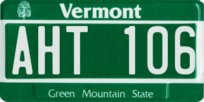 VT license plate AHT106