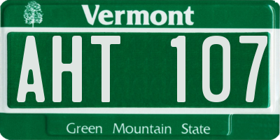 VT license plate AHT107