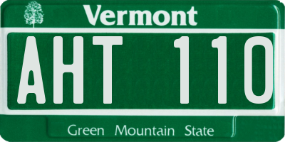 VT license plate AHT110
