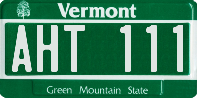 VT license plate AHT111