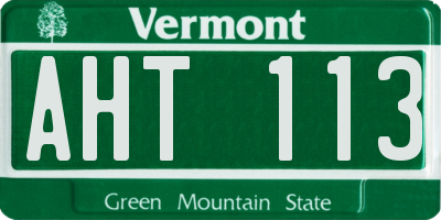VT license plate AHT113