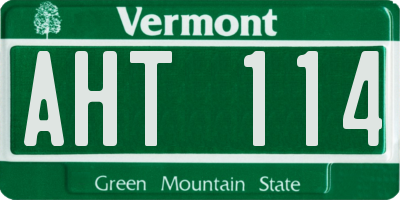VT license plate AHT114