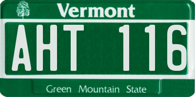 VT license plate AHT116