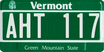 VT license plate AHT117