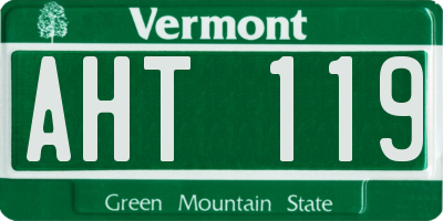 VT license plate AHT119