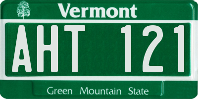VT license plate AHT121