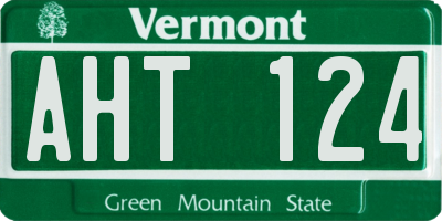 VT license plate AHT124
