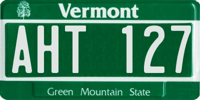 VT license plate AHT127