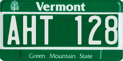 VT license plate AHT128