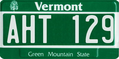 VT license plate AHT129