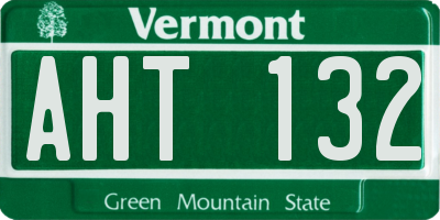 VT license plate AHT132