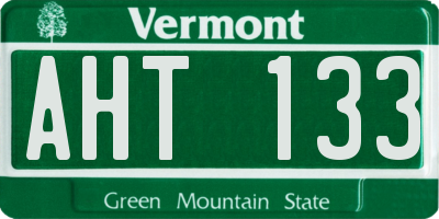 VT license plate AHT133