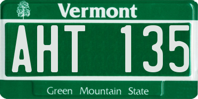 VT license plate AHT135