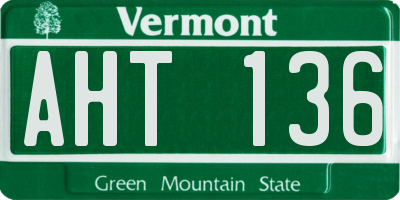 VT license plate AHT136