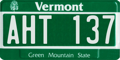 VT license plate AHT137