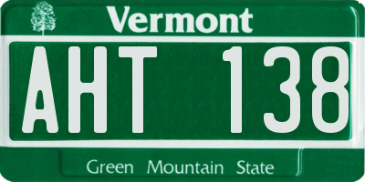 VT license plate AHT138