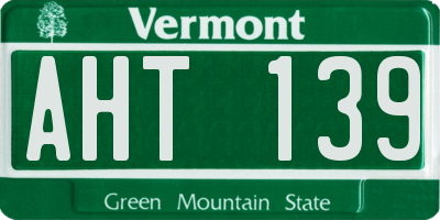 VT license plate AHT139