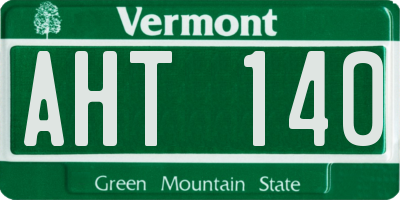 VT license plate AHT140