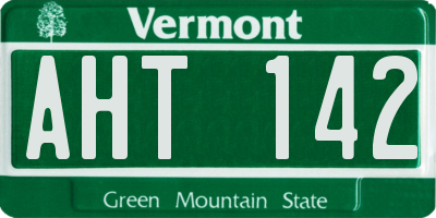 VT license plate AHT142
