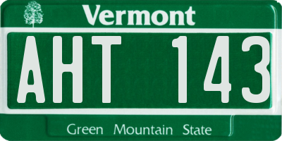 VT license plate AHT143