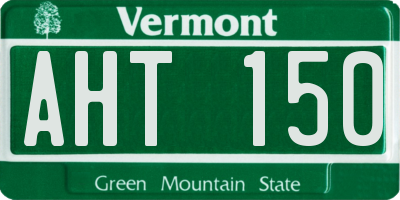 VT license plate AHT150