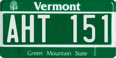 VT license plate AHT151