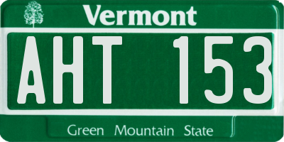 VT license plate AHT153
