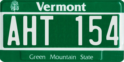 VT license plate AHT154