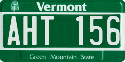VT license plate AHT156