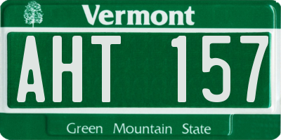 VT license plate AHT157