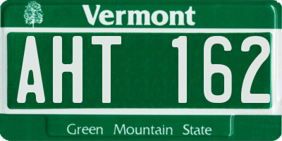 VT license plate AHT162
